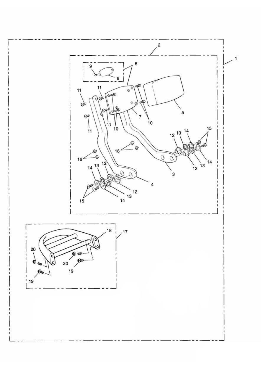 DOSSIER PASSAGER PORTE BAGAGES FORGE POUR ADVENTURER 1996