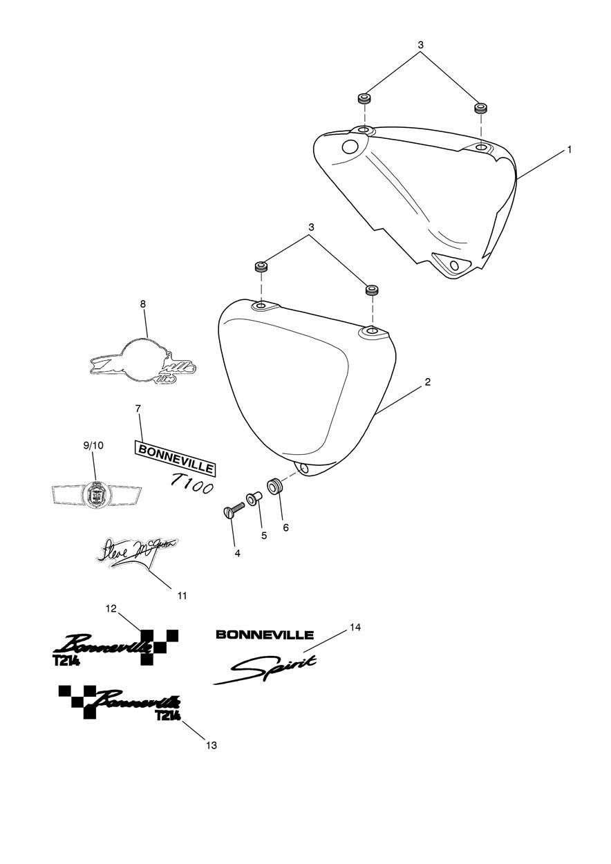 CARENAGES LATERAUX POUR BONNEVILLE T100 1960 A2 2010